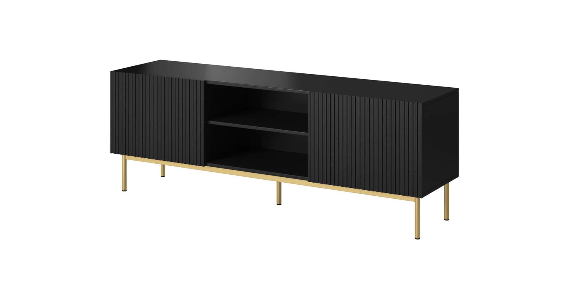 Szafka RTV PAFOS 150x40x60 czarny mat