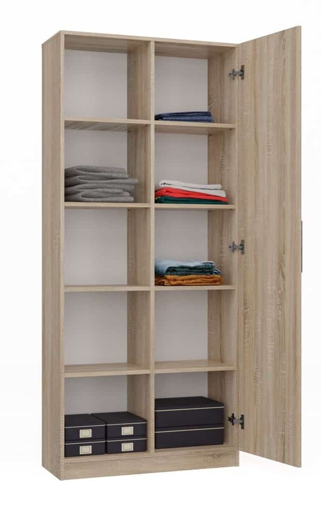 Regał drewniany Sonoma 80 cm z drzwiami - komplet