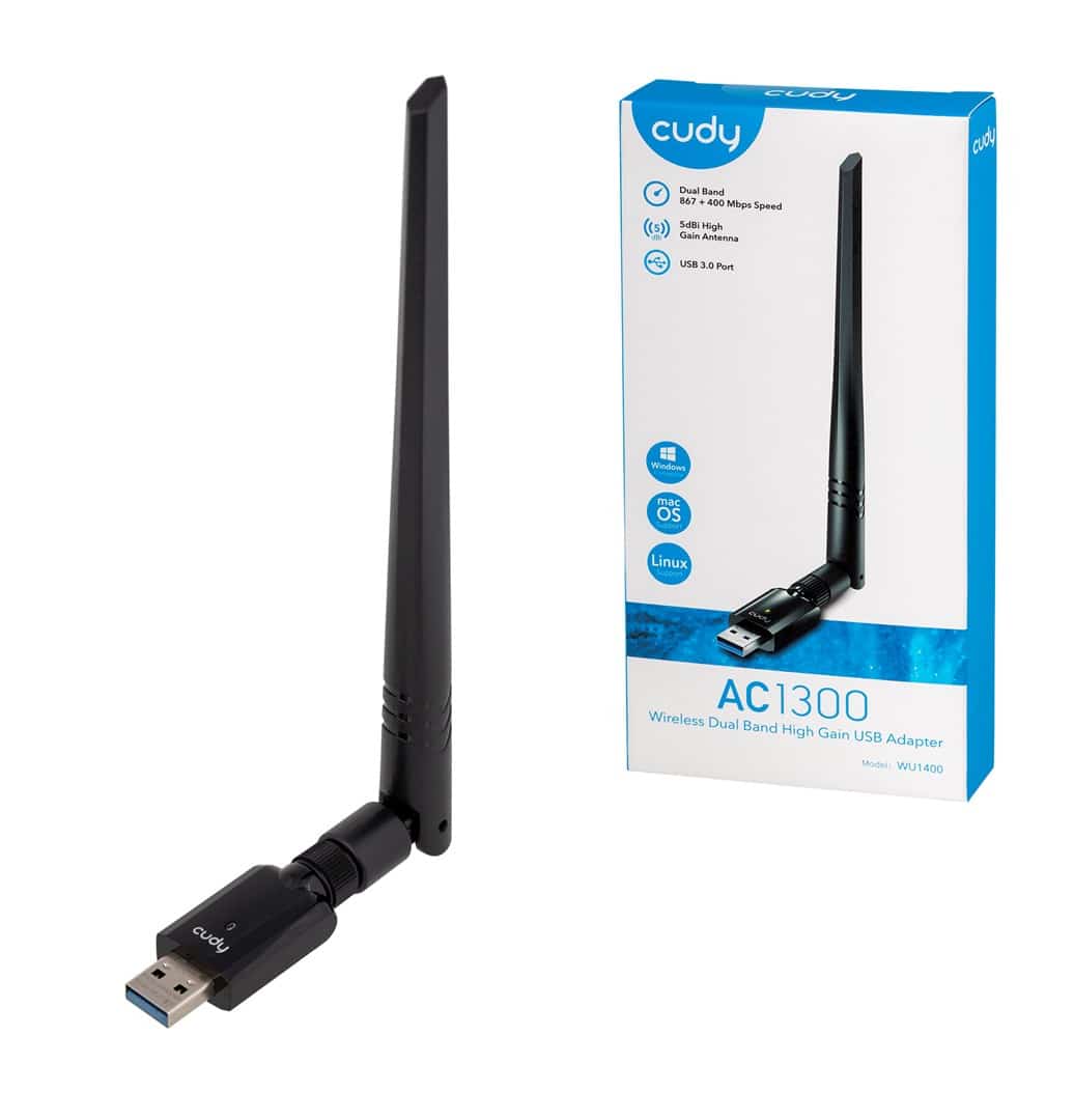 Karta sieciowa CUDY WU1400 AC1300 USB 3.0 5dBi
