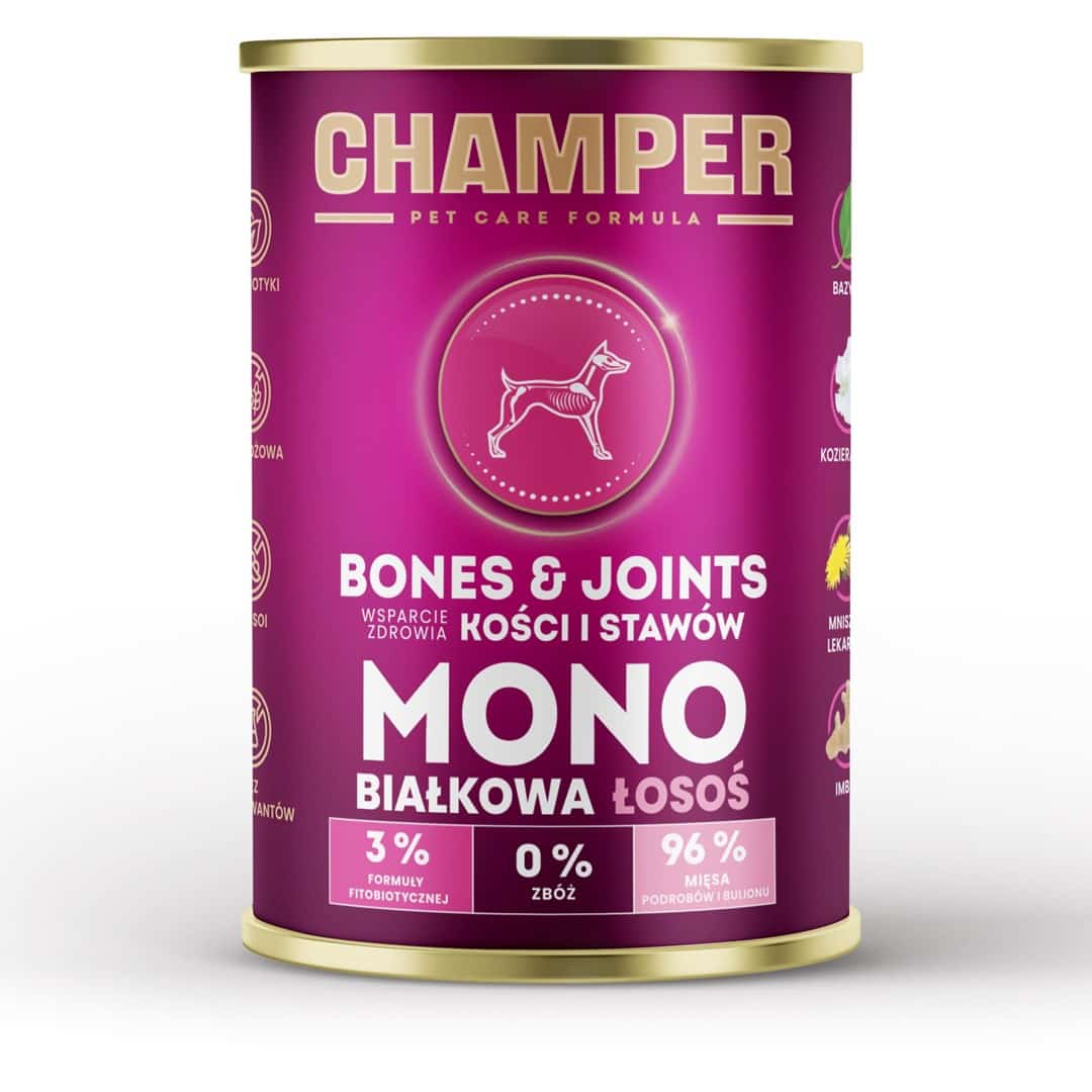 CHAMPER BONES&JOINTS MONOBIAŁKOWA łosoś 400g