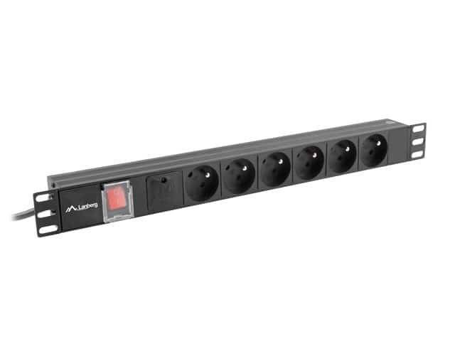 LANBERG Listwa Zasilająca RACK PDU 19" 1U 16A 6X 230V