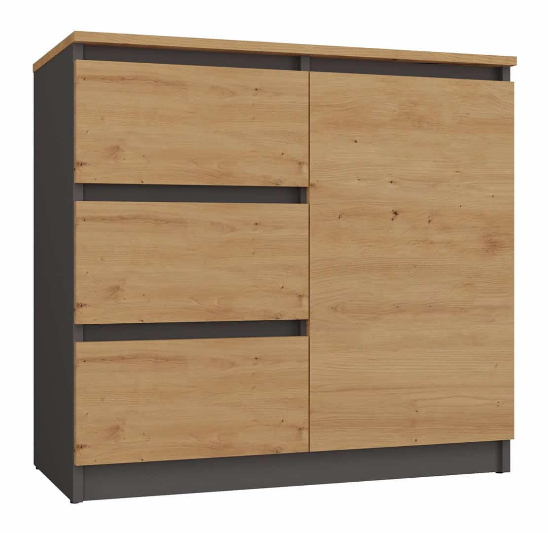 KOMODA 1 DRZWI 3 SZUFLADY ANT/ART BLAT ART KOMPLET