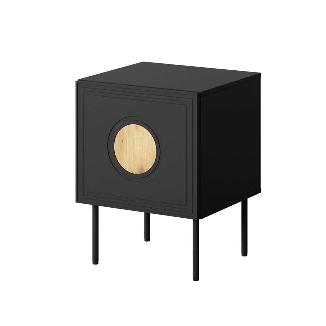 Szafka nocna PALAZZO 44,5x40x59 czarny + dęb craft