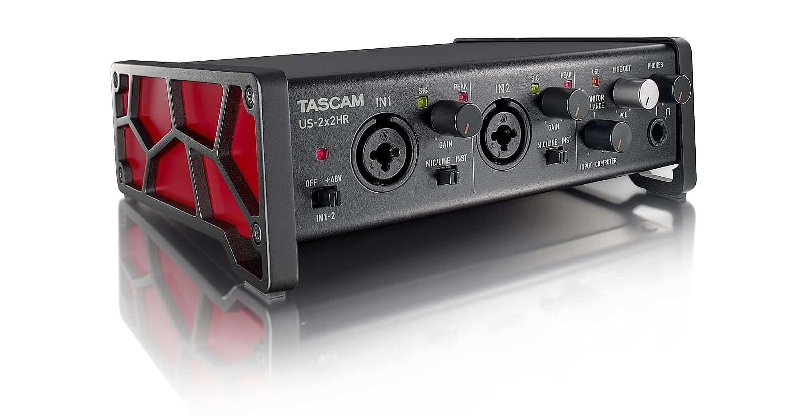 Tascam US-2x2HR - Interfejs USB 2 Wejścia, 2 Wyjścia