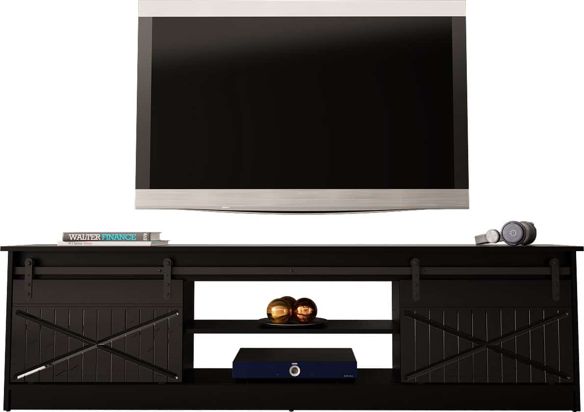 Szafka RTV GRANERO 200x56,7x35 czarna/czarna