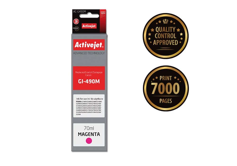 Tusz kompatybilny Activejet AC-G490M, 70 ml, do drukarek Canon