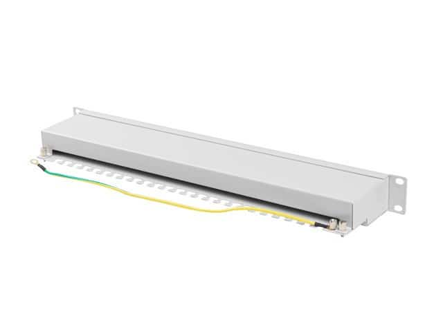 LANBERG PATCH PANEL 24 PORT 1U 19" KAT.6A FTP SZARY
