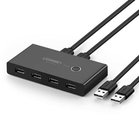Ugreen Switch box HUB 4xUSB 2.0 czarny