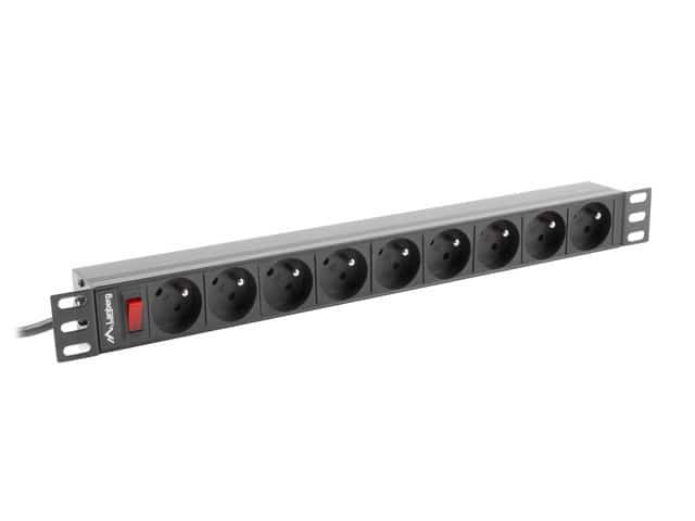 Listwa RACK Lanberg PDU-09E-0300-BK, 3m, 16A