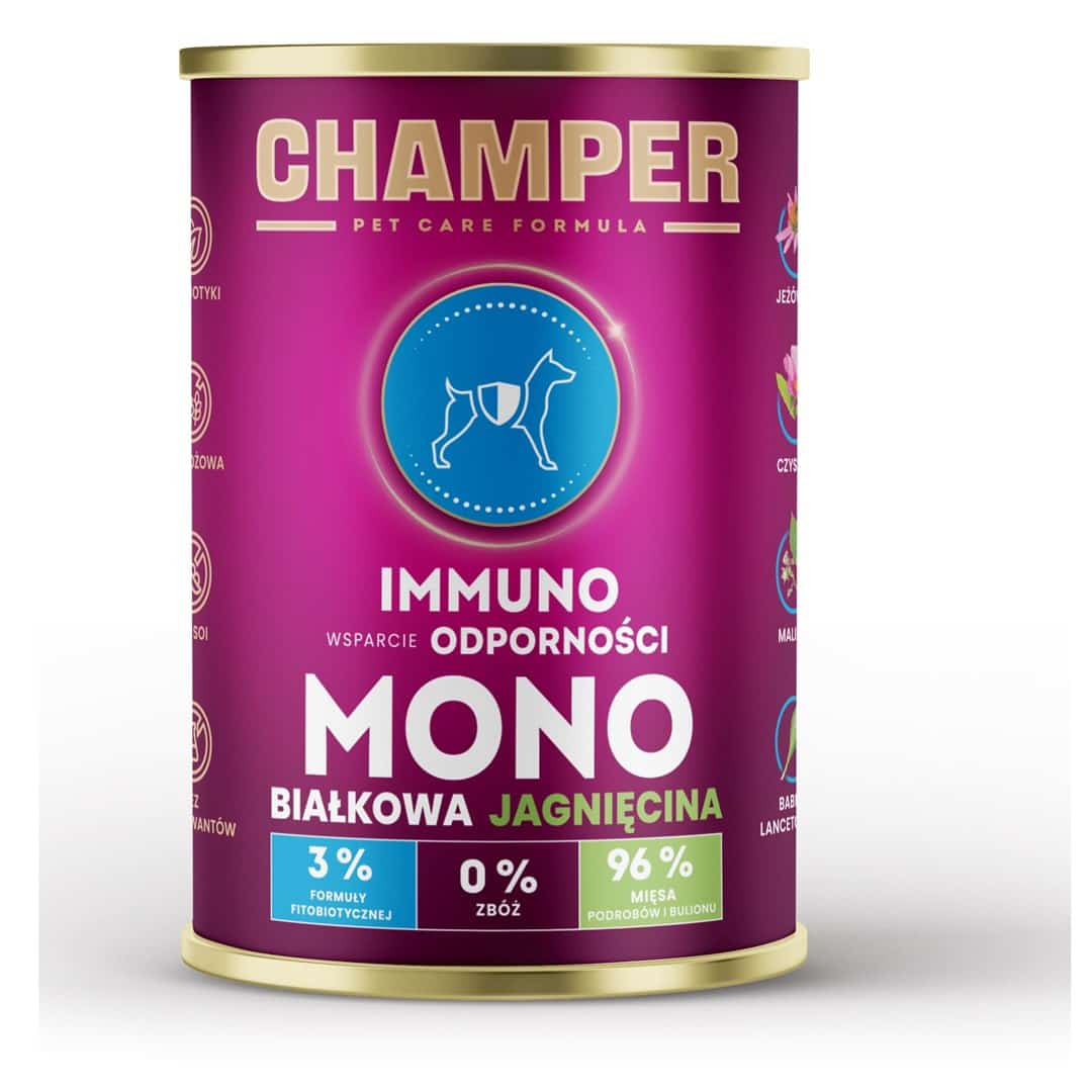 CHAMPER IMMUNO MONOBIAŁKOWA jagnięcina mokra 400g