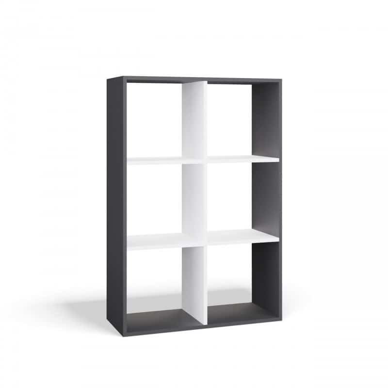 REGAŁ MALAX 2X3 ANTRACYT/BIEL