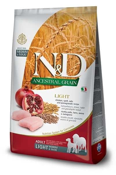 FARMINA N&D Ancestral Grain Chicken & Pomegranate Light 12kg