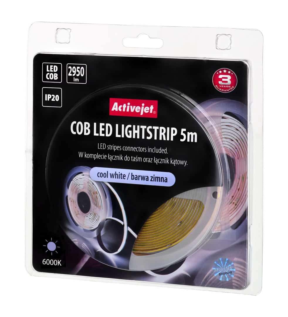 Taśma LED COB 5m zimna, IP20
