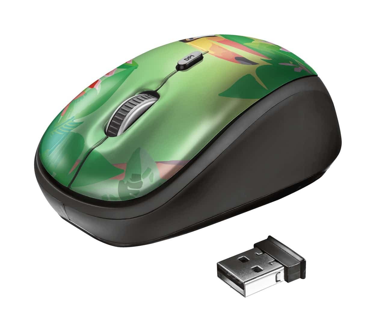 Mysz TRUST Yvi Wireless Toucan - Oburęczna, Wielobarwna