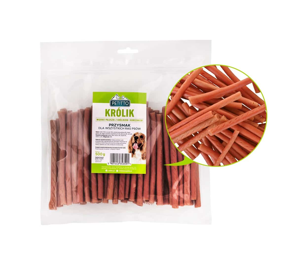 PETITTO Miękkie Paluszki z Królika 500g