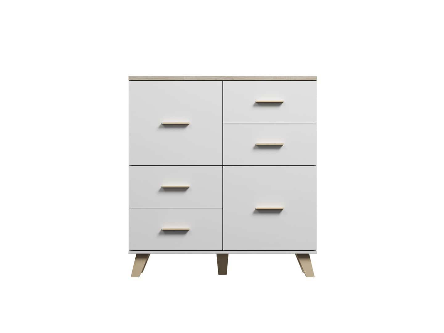 Komoda LOTTA 110 2D4S biały + dęb sonoma