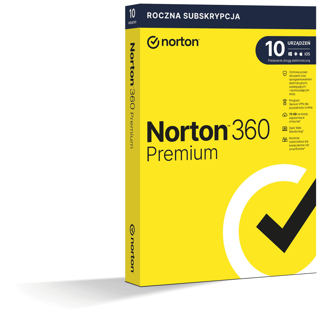 Norton 360 Premium - 10 urządzeń, 12 miesięcy, licencja elektroniczna