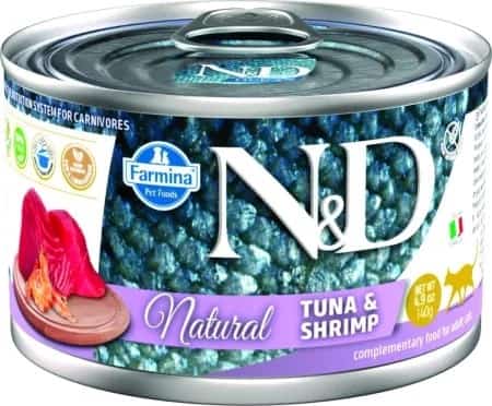 FARMINA N&D Cat Natural Tuńczyk&Krewetki 140g