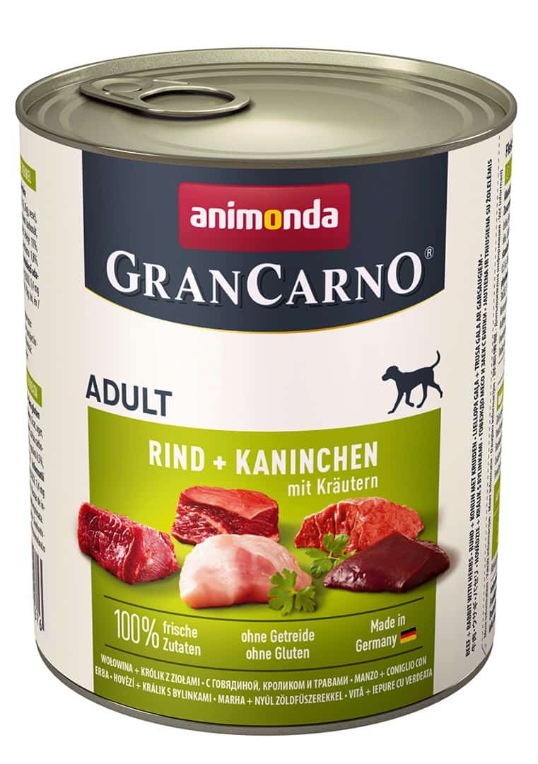 ANIMONDA Grancarno Adult wołowina, królik i zioła 800g