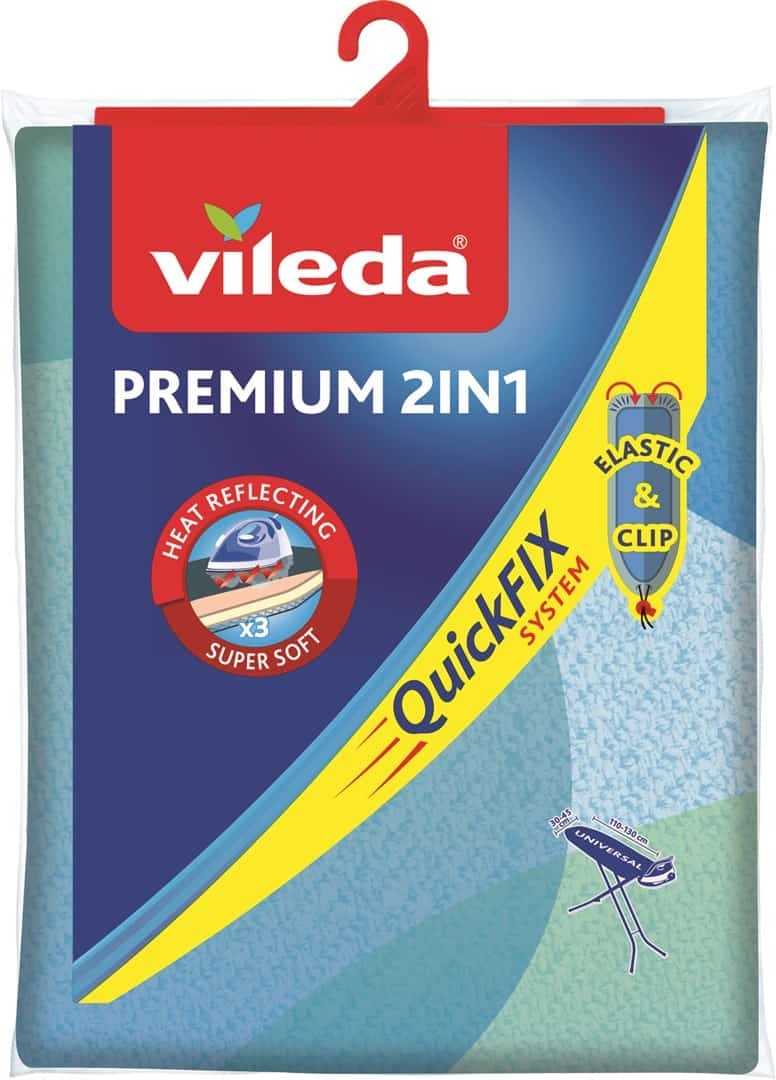 Pokrowiec na deskę Vileda Premium 2w1 - Niebieski/Zielony, 130 x 45 cm