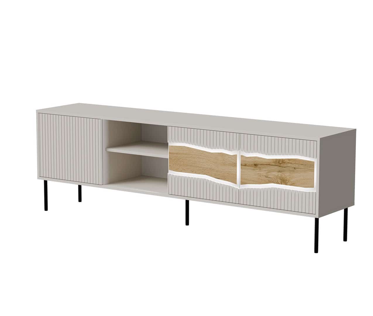 Szafka RTV INSERTO 3D1W 190x40x61,5 kaszmir + LED