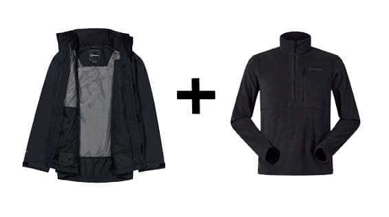 Kurtka Berghaus Hillwalker IA Shell M Czarna + Bluza Prism PT HZ M Czarna