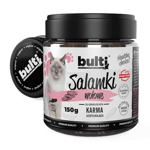 BULTI Salamki wołowe 150g dla kotów