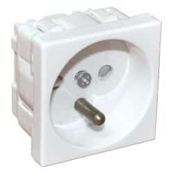 Gniazdo elektryczne Alantec 45x45, białe - 2P+Z