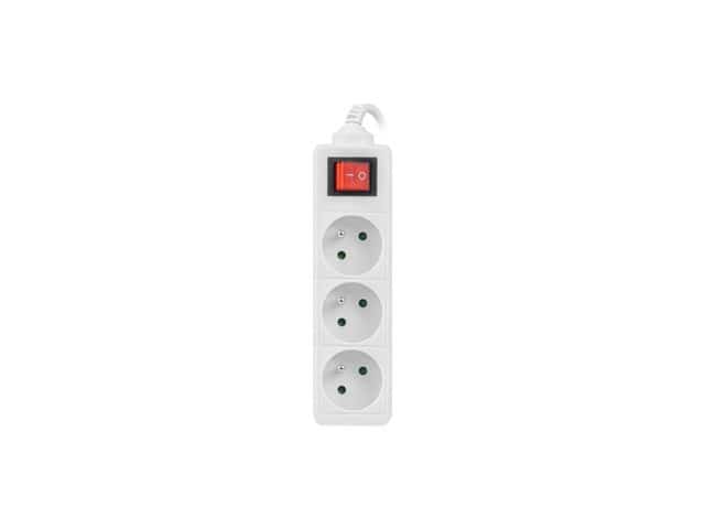 Przedłużacz Lanberg PS1-03E-0300-W, 3m, biały