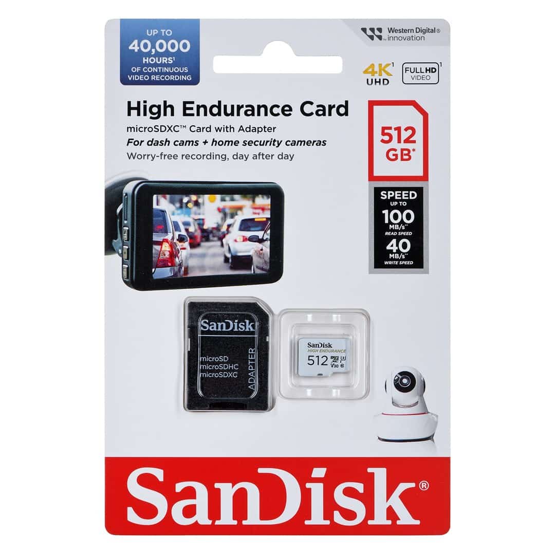 KARTA PAMIĘCI SANDISK HIGH ENDURANCE 512GB V30