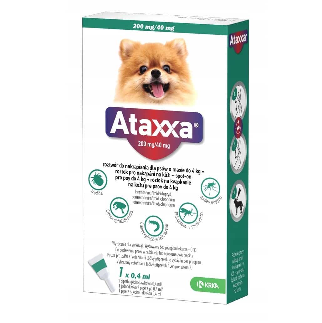 ATAXXA 200 MG/40 MG SPOT ON 0,4 ML 1 PIPETA DLA PSÓW