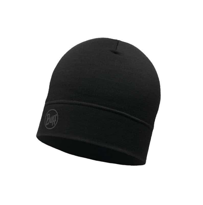 Czapka wełniana Buff Merino Lightweight, solid black