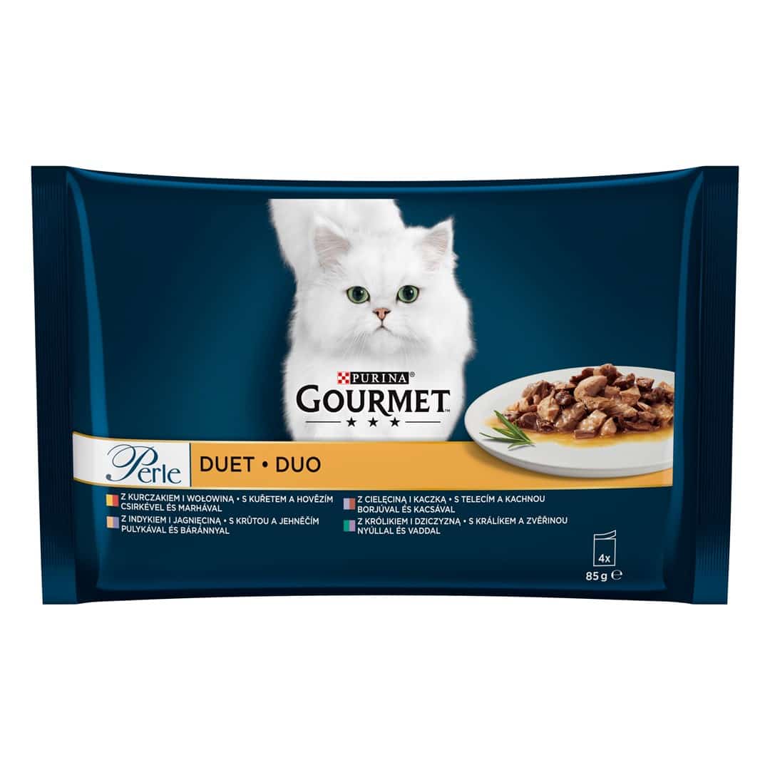 GOURMET PERLE Duet Mięsny - 4x85g dla Dorosłego Kota