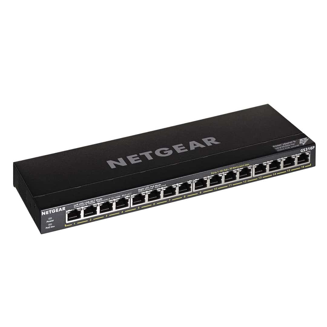 Switch Netgear GS316P-100EUS 16p PoE 115W* Unmanaged