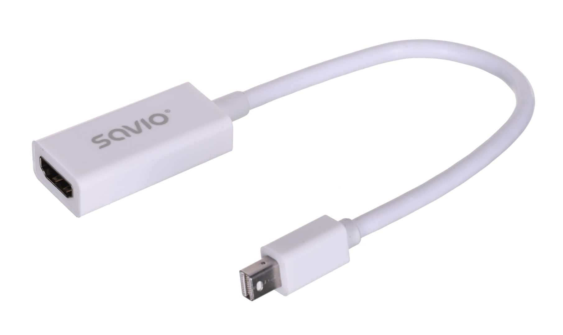 Adapter SAVIO cl-57 Mini DisplayPort do HDMI 0,10m Biały