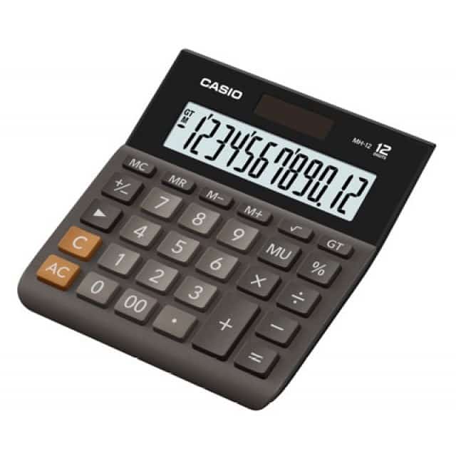 Casio Kalkulator biurowy MH-12BK-S, 12-cyfrowy
