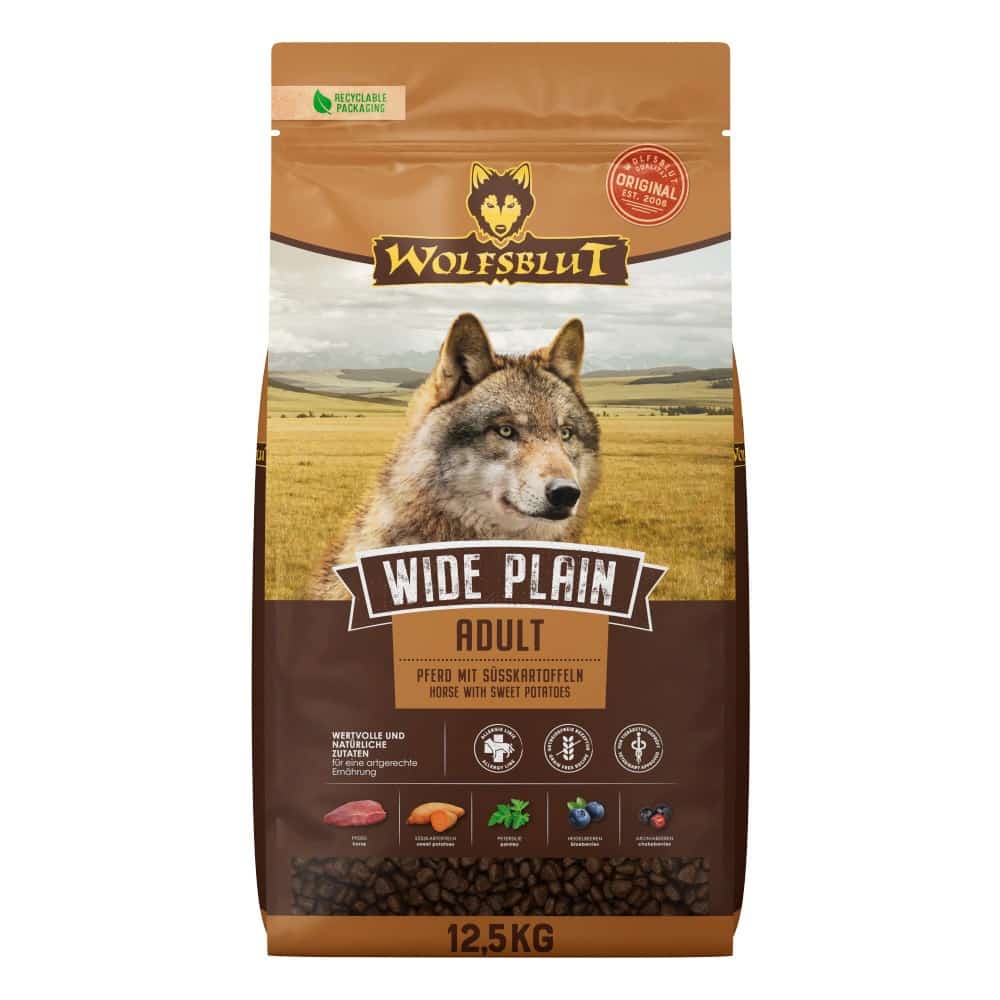WOLFSBLUT Wide Plain Adult horse/sweet pota. 12,5kg
