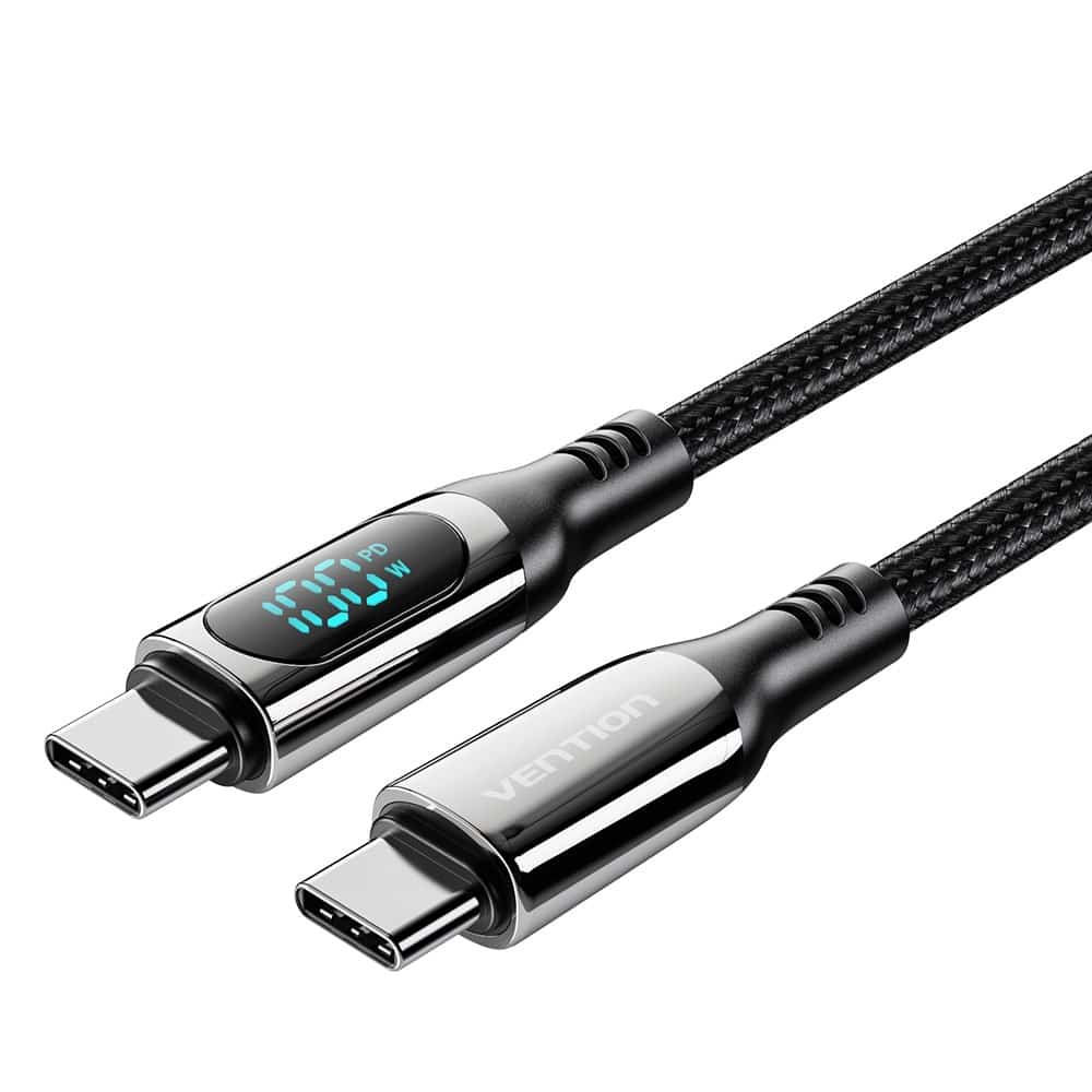 Kabel USB-C do USB-C Vention 5A 1.2m czarny