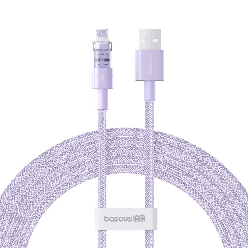 Kabel Baseus Gem Typ USB A - Lightning 2.4A 2m Fioletowy