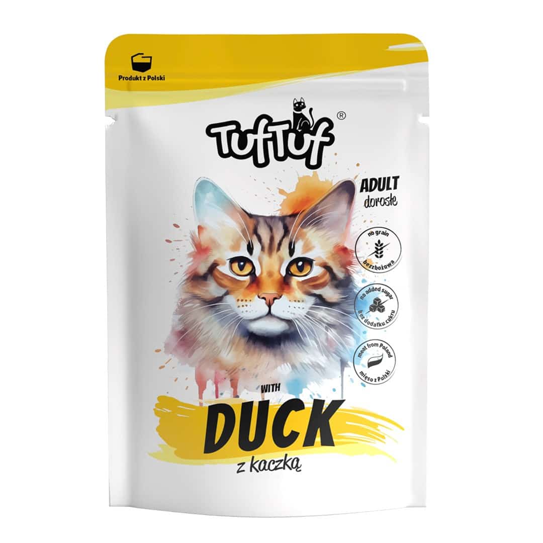 Mokra karma dla kota Tuf Tuf - mielonka z kaczką 300g
