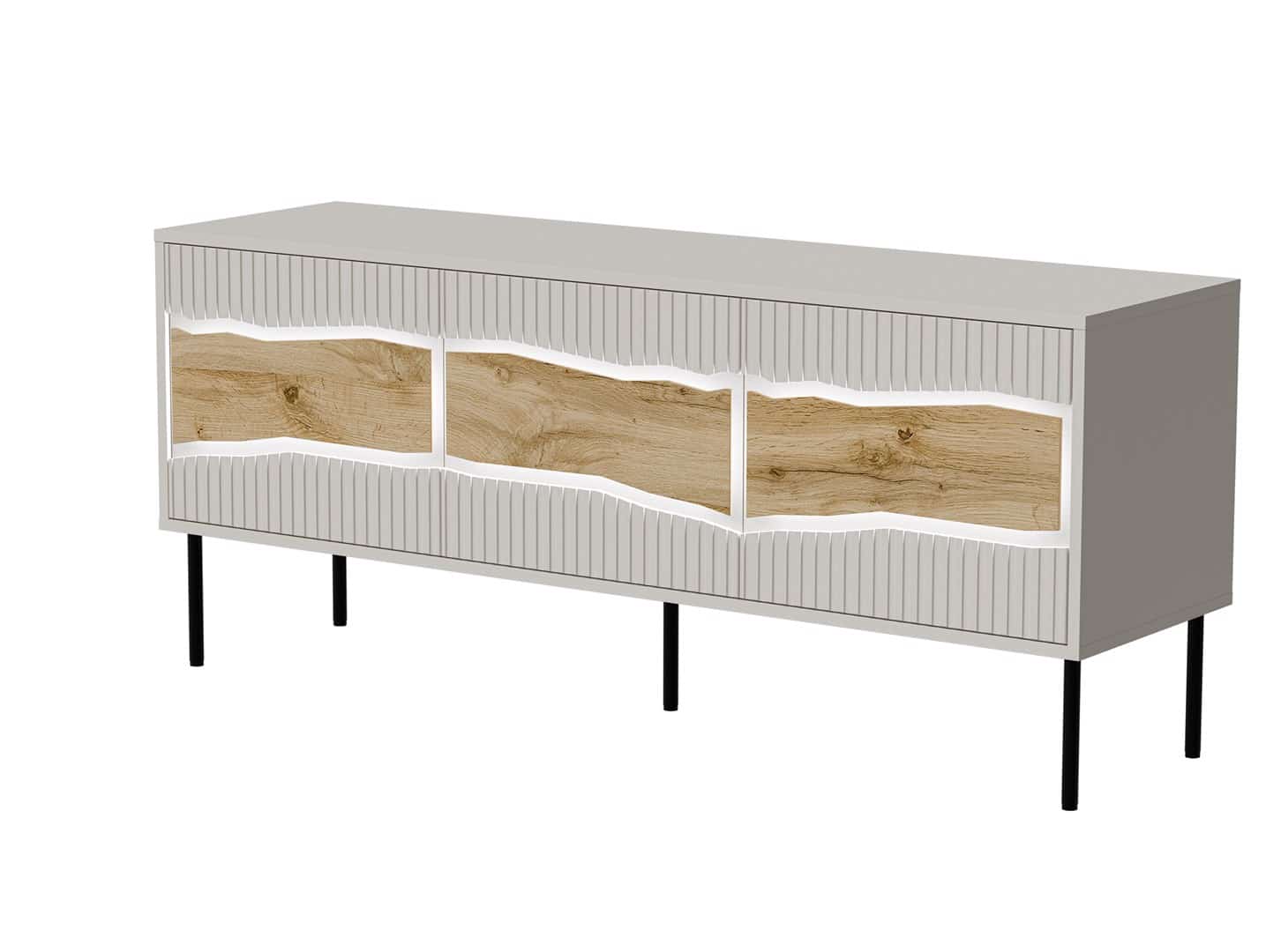 Szafka RTV INSERTO 3D 143,5x40x61,5 kaszmir + LED