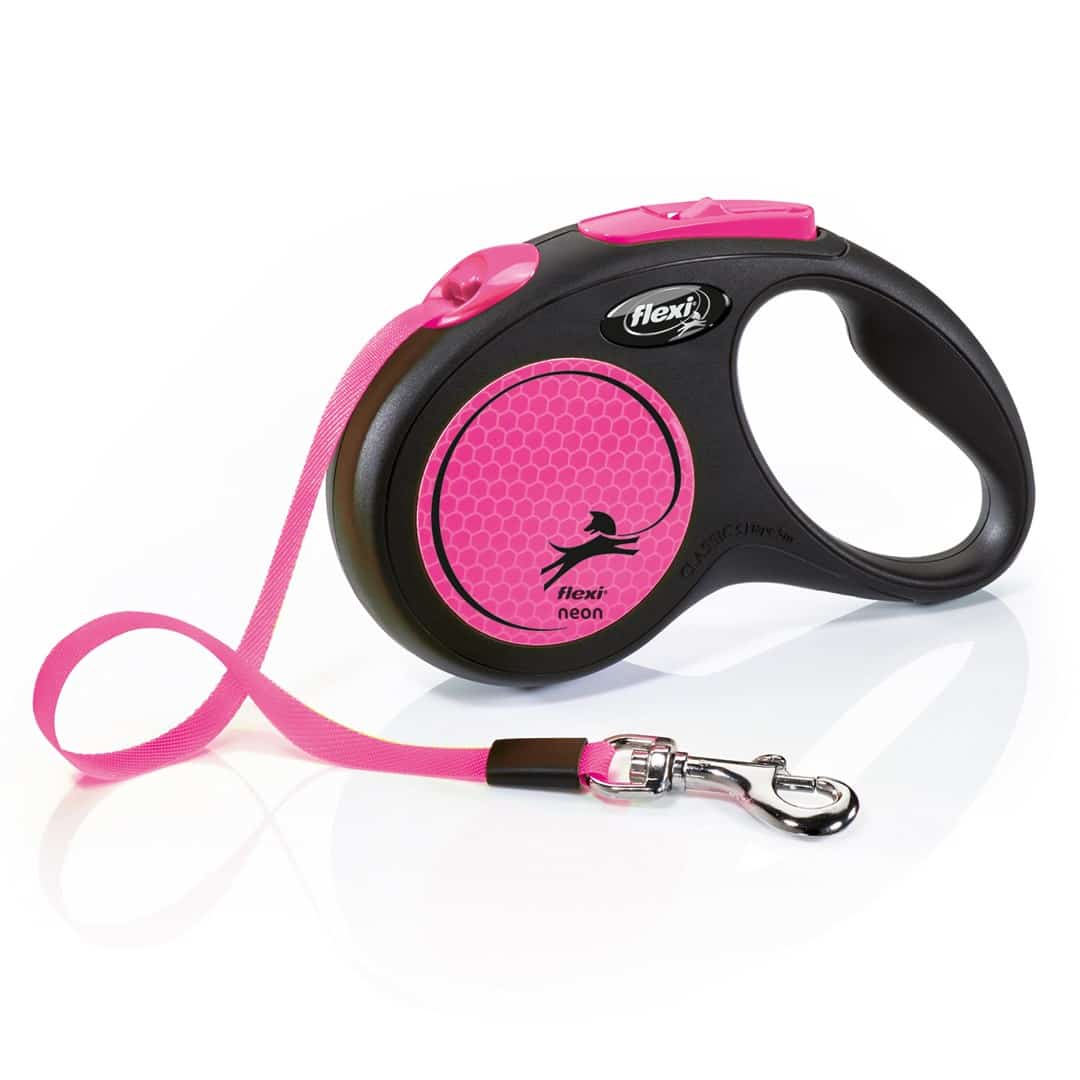 Smycz flexi New Neon S 5m - rosa, dla psa 15kg