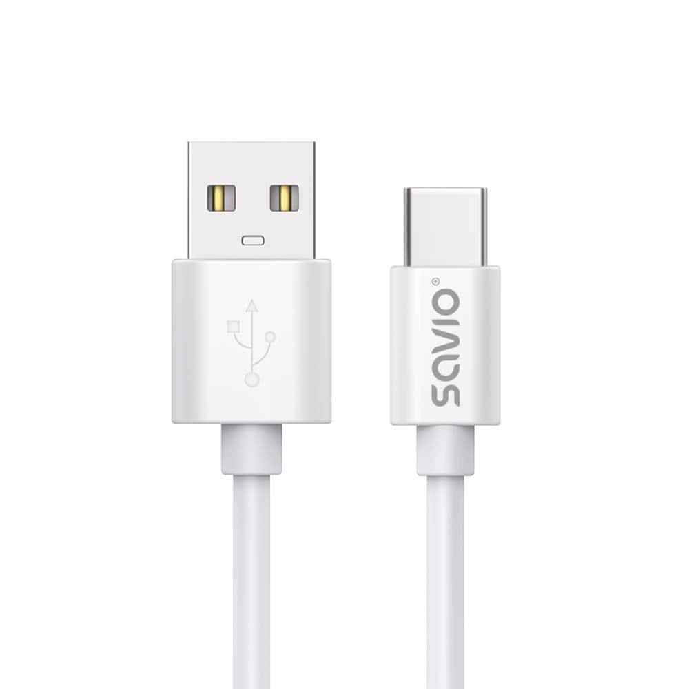 SAVIO KABEL USB-A – USB-C, 3 M, BIAŁY