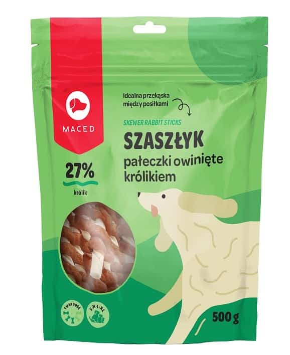 MACED Szaszłyk Pałeczki owinięte królikiem - 500 g