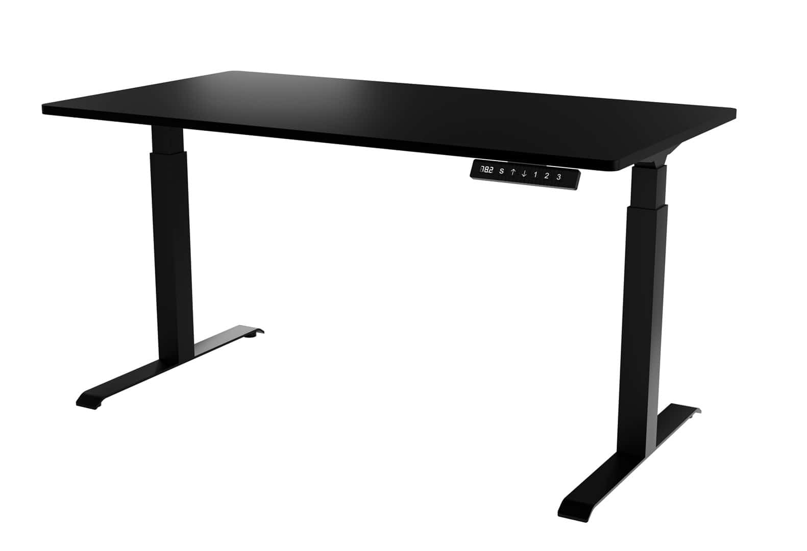 Biurko MOON LONG 150x80x72-120 czarny z elektryką