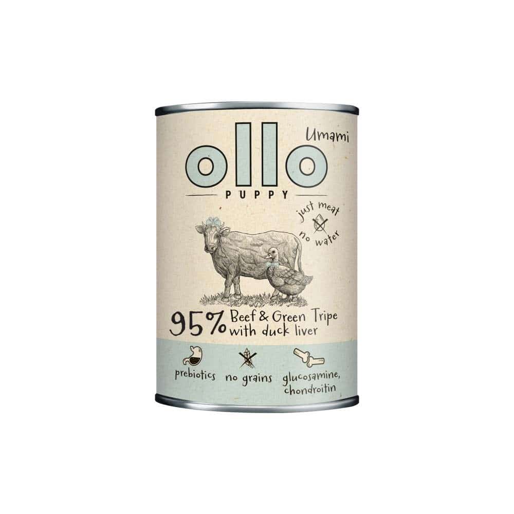 Ollo Puppy Umami Woł. żwacze z Kaczej Wętrobś 400g