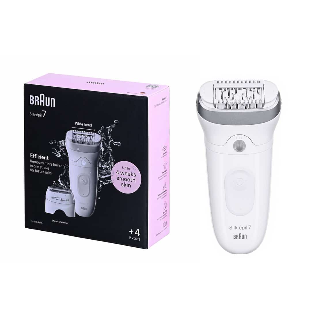 Depilator white SE7-041 Braun - bezprzewodowy, 3 końcówek