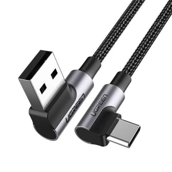 Ugreen kątowy kabel USB - USB Typ C 1m