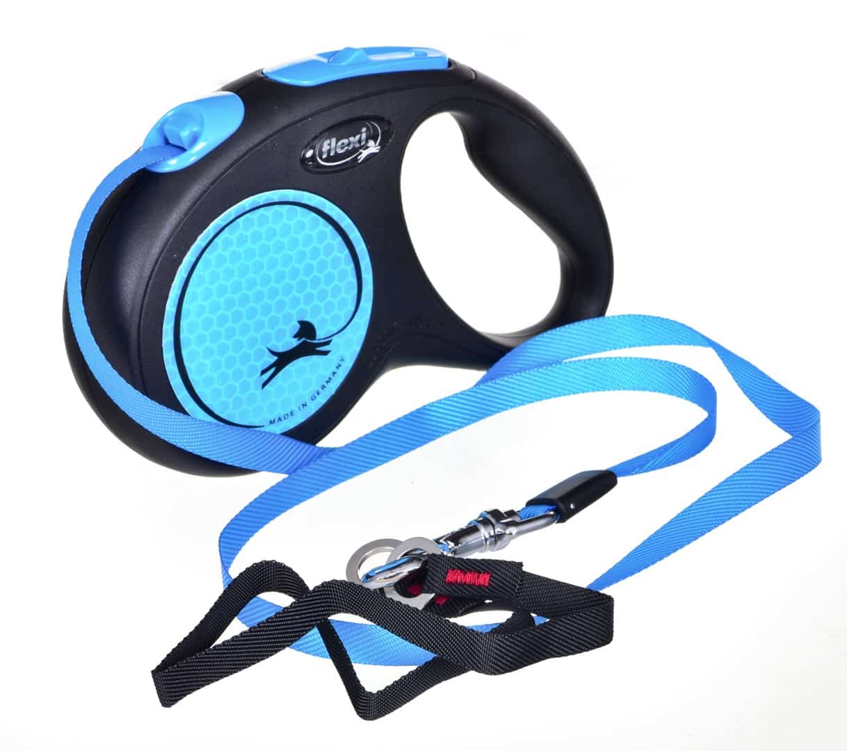 Smycz FLEXI New Neon M 5m kol. niebieski
