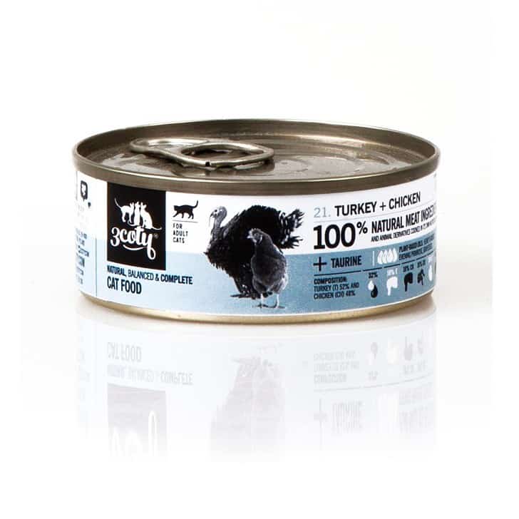 3Coty TURKEY + CHICKEN 80g dla dorosłych kotów